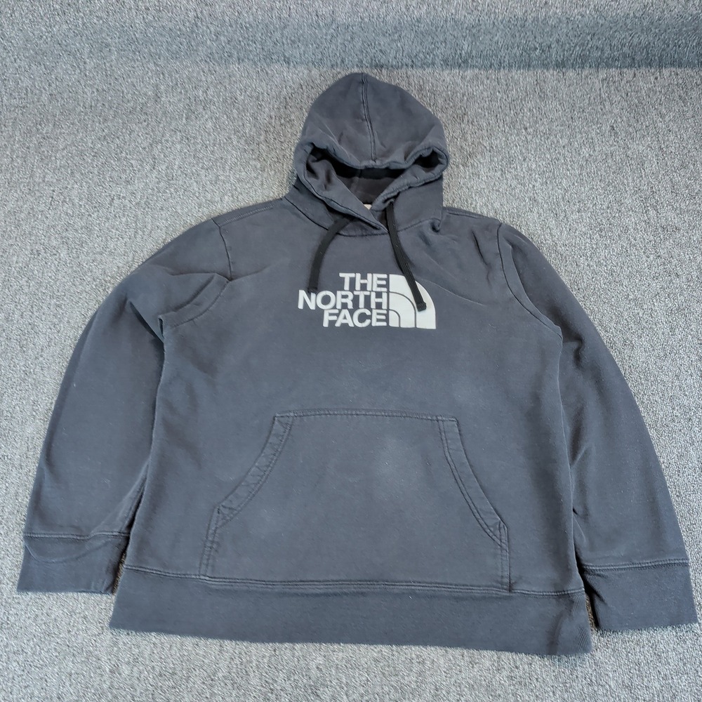 Hoodie The North Face LG Black Men Heavy Cotton Polyester Blend Faded Pullover — photo 2